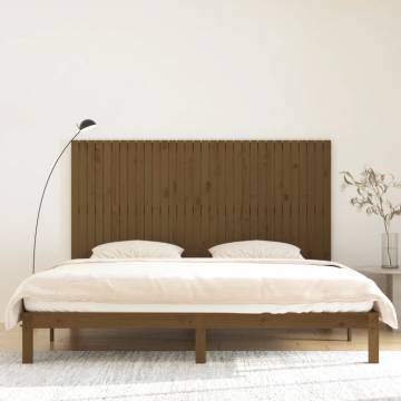 Elegant Honey Brown Wall Headboard - 204x3x110 cm Pine Wood