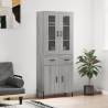 Highboard Grey Sonoma 69.5x34x180 cm Engineered Wood Colour grey sonoma Quantity in Package 1 Model 2 doors 2 drawers 