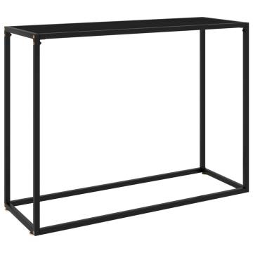 Stylish Black Console Table - 100x35x75 cm with Glass Top