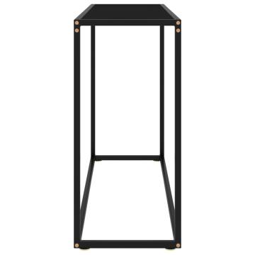 Stylish Black Console Table - 100x35x75 cm with Glass Top