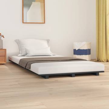 Bed Frame Grey 90x200 cm Solid Pine - Sturdy & Stylish