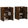 Wall Mounted Cabinets 2 pcs Smoked Oak | Durable Storage Solution