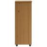 Rolling Cabinet with Drawers - MOSS Honey Brown Solid Pine