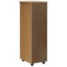 Rolling Cabinet with Drawers - MOSS Honey Brown Solid Pine