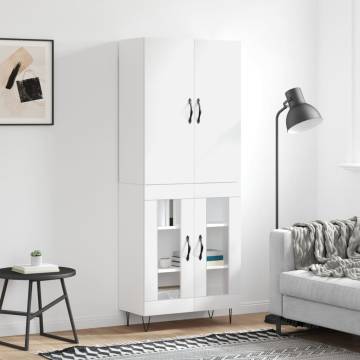 Stylish Highboard White 69.5x34x180 cm - Durable & Elegant