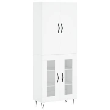 Stylish Highboard White 69.5x34x180 cm - Durable & Elegant