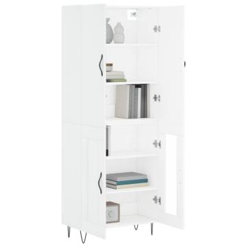 Stylish Highboard White 69.5x34x180 cm - Durable & Elegant