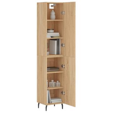 Highboard Sonoma Oak - Stylish 34.5x34x180 cm Engineered Wood