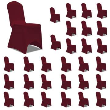 Stretch Burgundy Chair Covers - Pack of 30 for Events