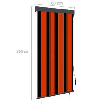 Outdoor Roller Blind 80x250 cm - Orange and Brown | Hipo Market