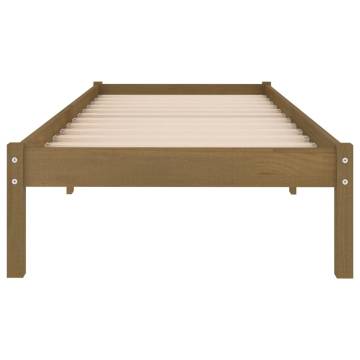 Honey Brown Solid Wood Bed Frame - 100x200 cm | HipoMarket