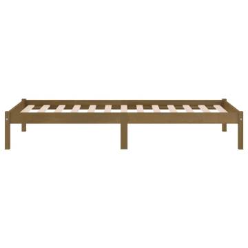 Honey Brown Solid Wood Bed Frame - 100x200 cm | HipoMarket