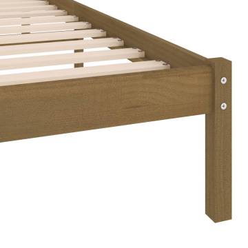 Honey Brown Solid Wood Bed Frame - 100x200 cm | HipoMarket