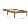 Honey Brown Solid Wood Bed Frame - 100x200 cm | HipoMarket