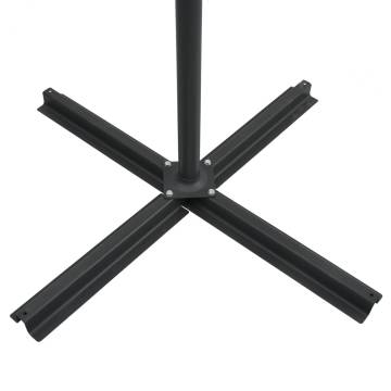 Cantilever Umbrella with LED Lights - Black Steel Pole 250x250 cm