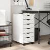 Rolling Cabinet with Drawers MOSS White Solid Wood Pine Colour white Size 34 x 39 x 65.5 cm Quantity in Package 1 Number of 