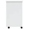 MOSS Rolling Cabinet with Drawers - White Solid Pine Wood