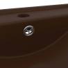 Luxury Matt Dark Brown Basin with Faucet Hole - 60x46 cm