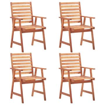 Outdoor Dining Chairs (4 pcs) - Solid Acacia Wood Set