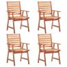 Outdoor Dining Chairs 4 pcs Solid Acacia Wood Colour brown Quantity in Package 4 Number of 1 