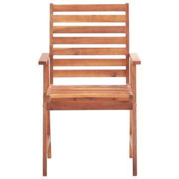 Outdoor Dining Chairs (4 pcs) - Solid Acacia Wood Set