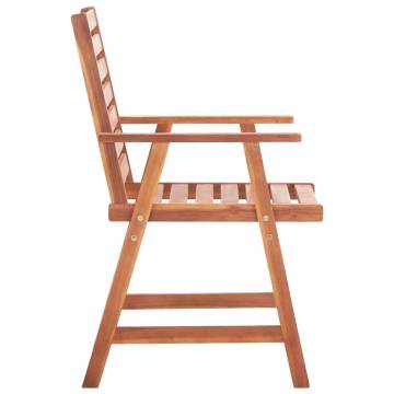 Outdoor Dining Chairs (4 pcs) - Solid Acacia Wood Set