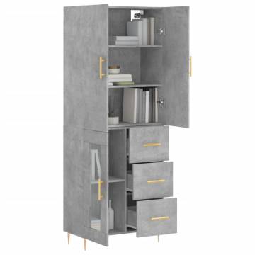 Stylish Highboard Concrete Grey | 69.5x34x180 cm - Hipomarket