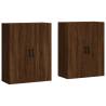 Stylish Wall Mounted Cabinets - 2 pcs Brown Oak - Hipomarket