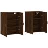 Stylish Wall Mounted Cabinets - 2 pcs Brown Oak - Hipomarket