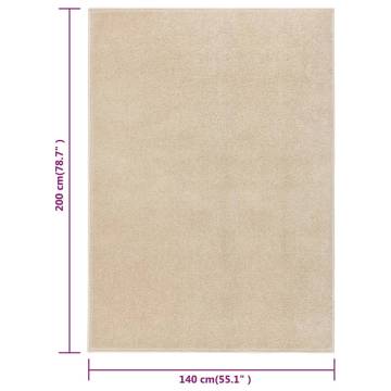 Elegant Beige Short Pile Rug 140x200 cm | Hipomarket