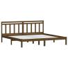 Honey Brown Solid Wood Bed Frame 200x200 cm | HipoMarket