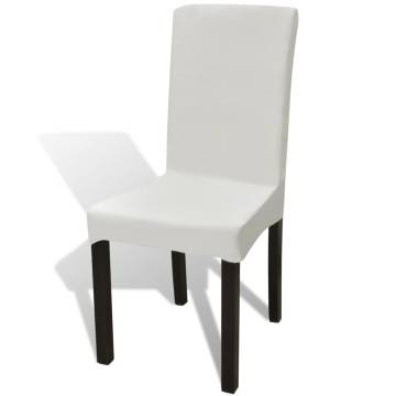 6 Pcs Cream Stretchable Chair Cover - Elegant & Versatile