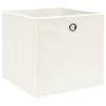 4 Pcs White Fabric Storage Boxes - 32x32x32 cm | HipoMarket