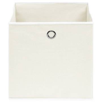 4 Pcs White Fabric Storage Boxes - 32x32x32 cm | HipoMarket