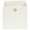 4 Pcs White Fabric Storage Boxes - 32x32x32 cm | HipoMarket