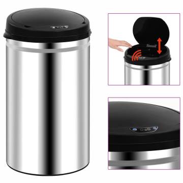 Automatic Sensor Dustbin 40L Stainless Steel - Touchless Waste Bin