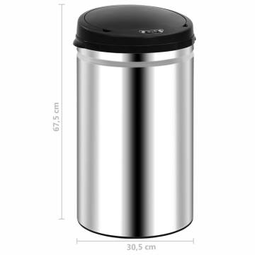 Automatic Sensor Dustbin 40L Stainless Steel - Touchless Waste Bin