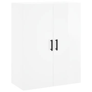 High Gloss White Wall Mounted Cabinets - 69.5x34x90 cm