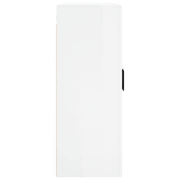 High Gloss White Wall Mounted Cabinets - 69.5x34x90 cm