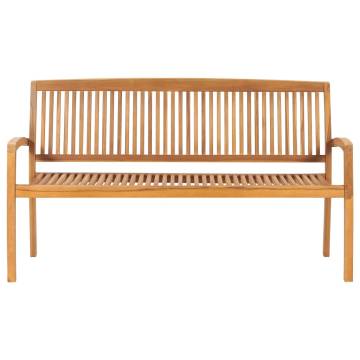 3-Seater Stacking Garden Bench - Solid Teak Wood | Hipo Market