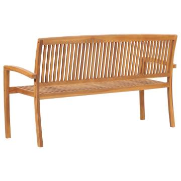 3-Seater Stacking Garden Bench - Solid Teak Wood | Hipo Market