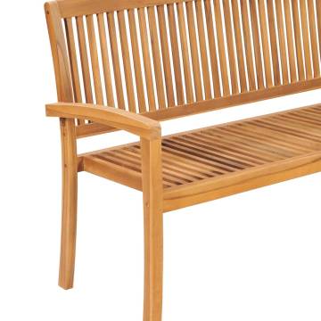 3-Seater Stacking Garden Bench - Solid Teak Wood | Hipo Market