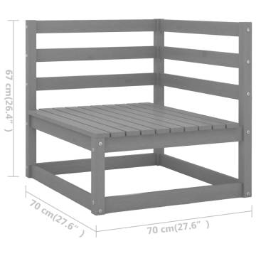 10 Piece Garden Lounge Set - Grey Solid Pinewood | HipoMarket