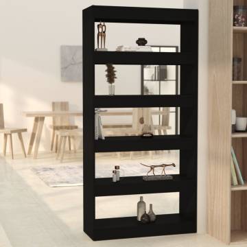 Book Cabinet/Room Divider Black - Stylish & Practical 80x30x166 cm