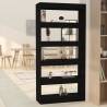 Book Cabinet/Room Divider Black 80x30x166 cm Engineered Wood Colour black Quantity in Package 1 