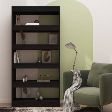 Book Cabinet/Room Divider Black - Stylish & Practical 80x30x166 cm