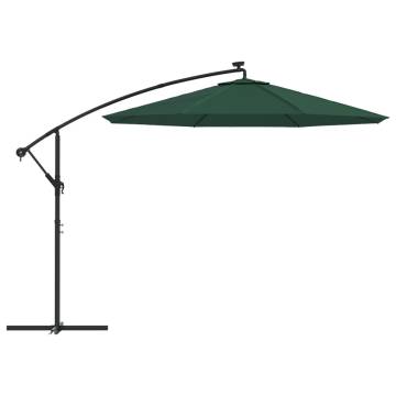 Hanging Parasol with LED Lighting - 300 cm Green | HipoMarket