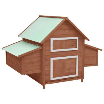 Chicken Coop Mocha & White - Solid Firwood, 152x96x110 cm