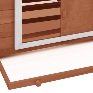 Chicken Coop Mocha & White - Solid Firwood, 152x96x110 cm