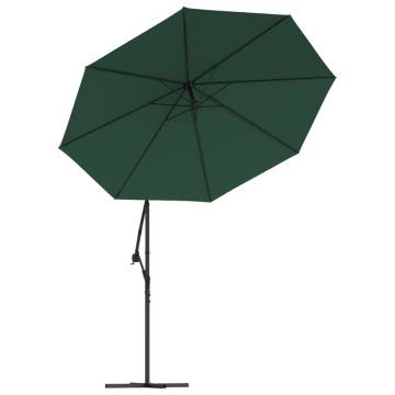 Hanging Parasol with LED Lighting - 300 cm Green | HipoMarket